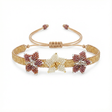 Cargar imagen en el visor de la galería, Pulsera triple flor en miyuki
